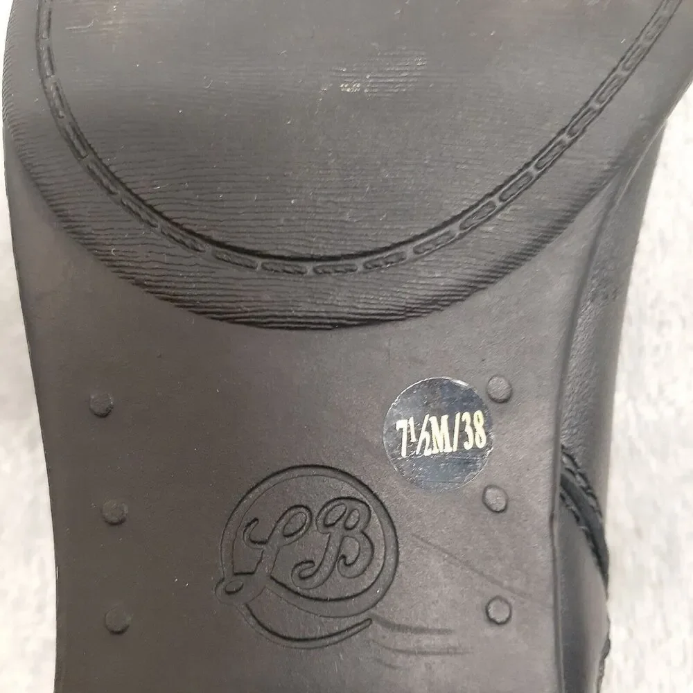 Lucky Brand Boots Womens 7.5 M Brintly2 Ankle Booties Black Leather Heels Zip